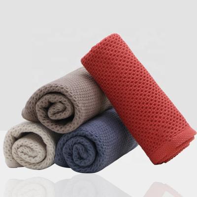 China Child Safe Breathable Cotton Honeycomb Towel Combed Pure Cotton Water Pattern Cotton Bath Towel for sale