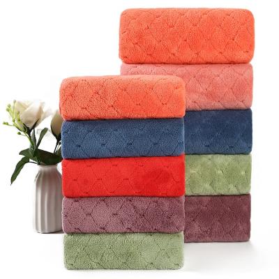 China Wholesale Comfortable Soft Feel Bath Coral Velvet Bath Towel QUICK DRY Soft Towel for sale