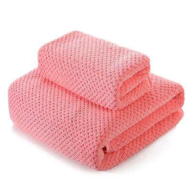 China QUICK DRY Soft Large Set Spa Towel Baby Bath Towel Coral Fleece Bath Towel for sale