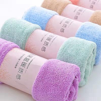 China Wholesale Kid Safe Coral Towel Hair Cloth 30*75cm Velvet Face Towel Face Towel For Facial Massage for sale