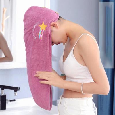 China Super Pastoral Hot Selling Absorb Water Quick Dry Microfiber Hair Drying Hat Wrap Towel for sale