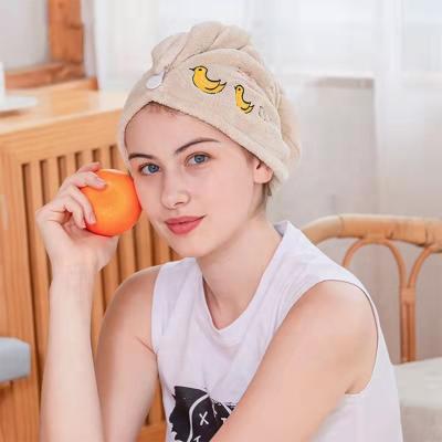 China Magic Quick Dry Water Pastoral Strong Absorbent Microfiber Hat Microfiber Hair Towel Quick Dry Hair Turban Wrapped Towel For Women for sale