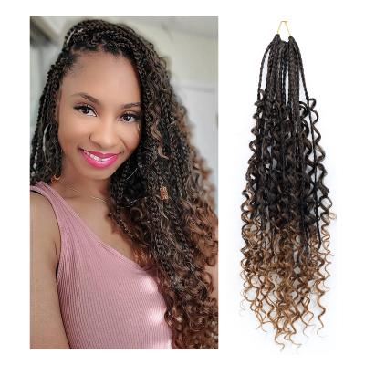 China Synthetic Fiber 20inch Goddess Box Braids Crochet Hair Box Braid Locs Crochet Hair Bohemian Extension for sale