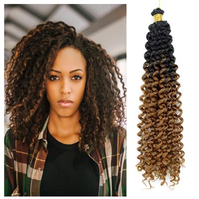 China Synthetic Fiber Water Wave Hair 14 Inch Water Wave Bundles Brazilian Hair Weave Bundles Deep Curly Extensions For Black Women Synthetic Hair for sale