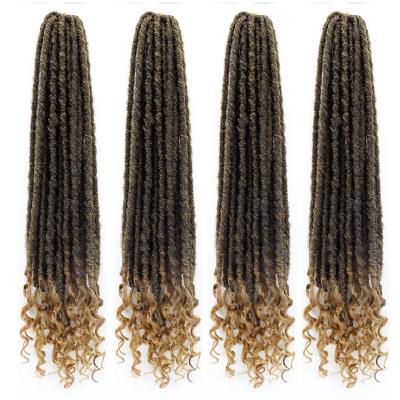 China Wholesale Goddess Locs Ombre Synthetic Fiber Gypsy Locs Crochet Curly Hair Extensions Synthetic Dreadlocks African Locs Hair Faux Hair for sale