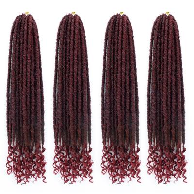 China Synthetic Fiber Goddess Faux Locs Crochet Hair Soft End Natural Synthetic Braids Extension Brown For Women Locks for sale