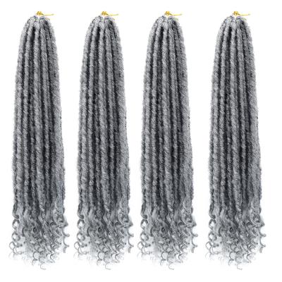 China Faux Goddess Locs 18 Inch Extension Braidis Synthetic Fiber Braiding Hair Locks In Twist Crochet Hair for sale