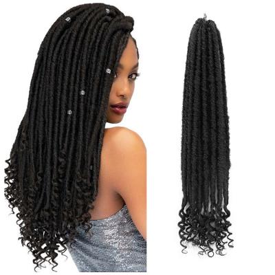 China Synthetic Dreadlocks River Goddess Faux Locs Ombre Locs Braid Hair Soft Pre Looped Dreadlocks Crochet Braids 24Strands 16inch for sale