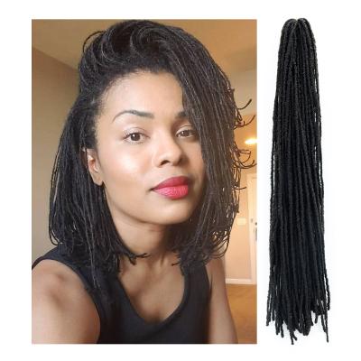 China Synthetic Fiber Sister Locks Afro Dreadlocks Crochet Braids Synthetic Hair Extensions Faux Locs Crochet Hair Color 18Inch For Women for sale