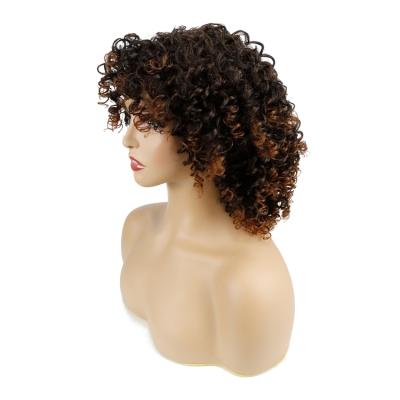 China High Quality Kinky Curly Natural Blobde Lace Up Non Lace Wig Realistic For Work And Daily Life for sale