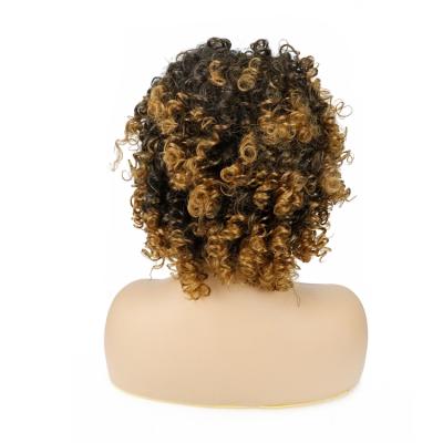 China High Quality Soft Short Synthetic Heat Resistant Fiber Blend Libertine Vigorous Curly Wig 230g 13inches Curl For Women for sale