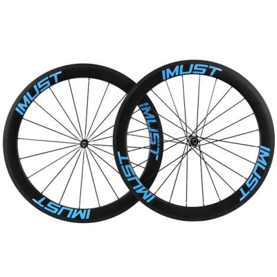 China Carbon Road Wheel 56mm Clincher Full Carbon Wheel Tubeless Compatible For Road TT Bikes for sale