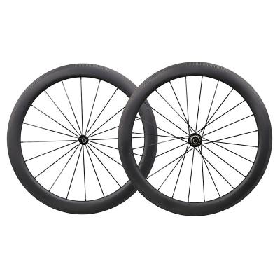 China Road Bikes T700 Carbon V Brake Wheelset 55C Rim Brake Wheel 20/24 Holes 55mm Depth 25mm Width UD Matt For Road Bicycle for sale