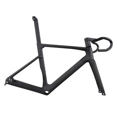 China Road Bikes Super Lightweight Front 160mm Rear 140mm Disc Rotor Full Carbon Road Bike Frame With Flat Disc Brake Mount for sale