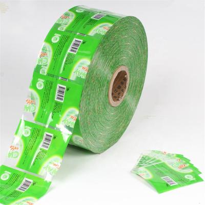 China Heat Sensitive Automatic Packaging Film Roll Bottle Label PVC Shrink Sleeve Label For Juice Bottle for sale