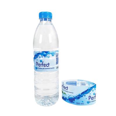 China PVC Heat Shrink Sleeve Heat Sensitive Label For Mineral Water Bottles Shrink Wrap Labels With Logo Printing for sale