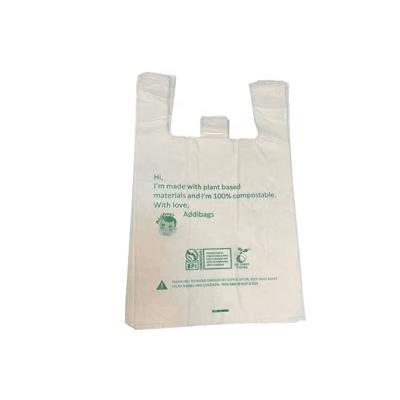 China Business& Biodegradable Kitchen Waste T-Shirt Handle Shopping Compostable Bags, Small White Waste Bag for Office, Home, Bathroom for sale