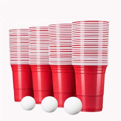 China Wholesale Disposable Disposable Plastic PS Cups 16 Ounce Red Beer Pong Cups Party Cups for sale