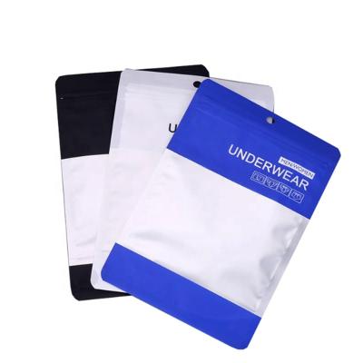 China Disposable Transparent Frosted Zipper Snaps Clothing Packaging Bag PE Plastic Self Seal Bag Customized for sale