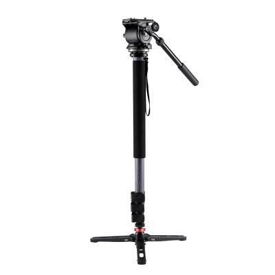 China Digital Camera Axrtec VM50C Carbon Fiber Lightweight And Durable Monopod With Pan Tilt Fluid Head And Tripod Base For DSLR Cameras for sale