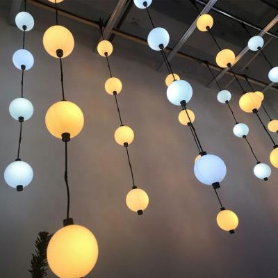 China 10cm Outdoor Ball String RGB Led Christmas String Light Tree Ball Light IP65 Waterproof Outdoor Rubber Cable Ball String for sale