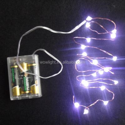 China Indoor diamond with copper / nake wire led micro rice string lights 4.5v battery operated for sale