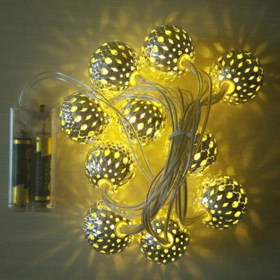 China 10L indoor mental ball led light 2aa battery operated small string for home decoration for sale