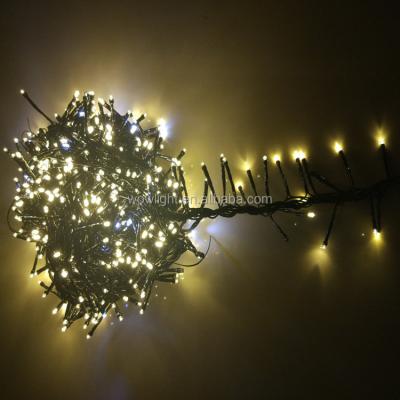 China 230v indoor/outdoor warmwhite with white sparkle/strobe cluster led christmas tree garland light for indoor or outdoor for sale