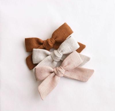 China CHILDREN Baby Bow Schoolgirl Canvas Bow Small Hand Tied Bow Clips for sale