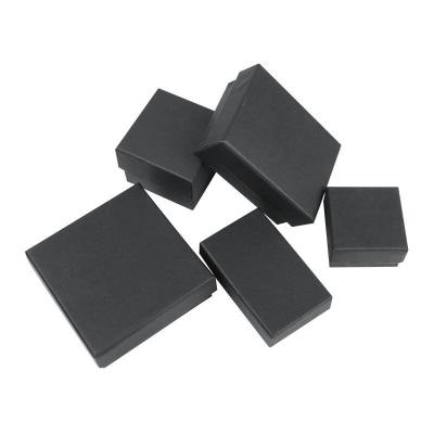 China Wholesale Black Recycled Paper Jewelry Boxes Wholesale Black Recycled Material Gift Box 81x100x22mm for sale