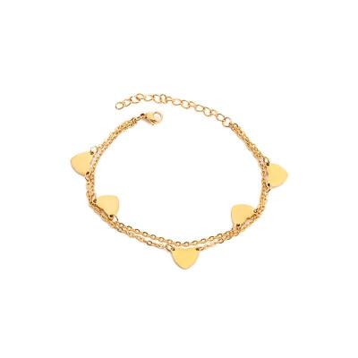 China 2022 Romantic Classic Polishing Heart Charms Multi Layer Chain Bracelet Can Customize Any Shape Design Jewelry for sale