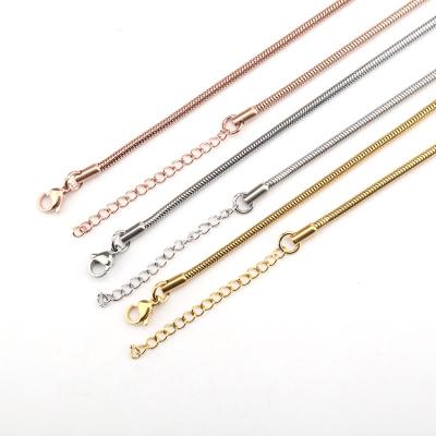 China Trendy Stainless Steel Round Fashion Silver Color Snake Chains Necklace For Jewelry DIY Necklace for sale