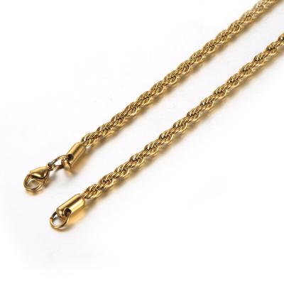 China Fashionable Simple Stainless Steel Gold Rope Chains Necklace For Jewelry DIY Necklace for sale