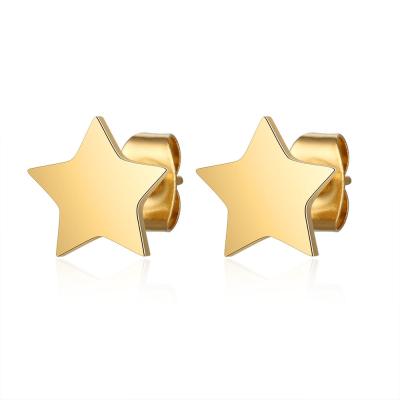 China Wholesale CLASSIC Cute Charms Stainless Steel Star Stud Earrings For Women Ladies Girls for sale