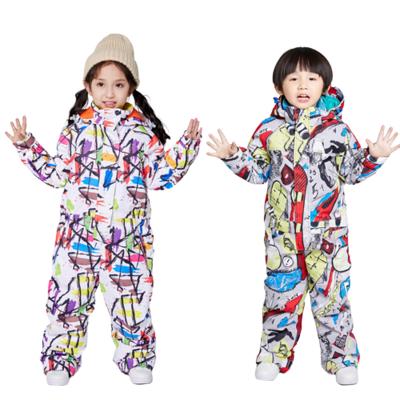 China Breathable Custom One Pieces Ski Suit Jumpsuit Snow Wear Snowsuit For Kid Children Snowboarding for sale