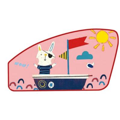 China Sunshde Customized Cute Cartoon Car Colorful Static Adhesive Sticker With Logo for sale