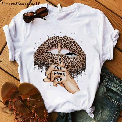 China Custom Sleeve T-shirts 2022 Viable Running Women T-shirt Boutique Short Lip Sleeve Printing Polyester White Letter Graphic Tees for sale