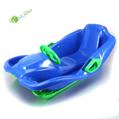 China YumuQ 2 Class Flywheel Brake Toboggan Winter Snow Plastic Sled For Kids YQ050867 for sale