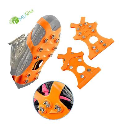 China YumuQ Anti-Slip Silicone Snow Grips, ICE Snow Cleats Cleats with Steel Spikes for ICE Walking, ICE Fishing, Snowing, Climbing and Hiking for sale