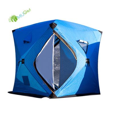 China Fiberglass YumuQ 7.2' x 7.2' x 7' 3-4 Person Winter Ice Fishing Tent Shelter Tent, Waterproof and Windproof Fishing Ice Noise for sale