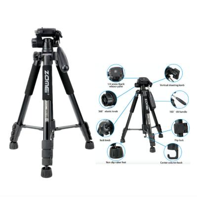 China Zomei Q222 Mini High Quality Aluminum Mobile Video Camera Phone Live Video Tripod With Remote Control Bracket for sale