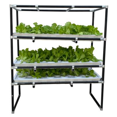 China Automated Vertical Farm Multi-span 3 Layer Greenhouses Grow Rack Indoor Plant Hydroponic Automated Growing Rack for sale