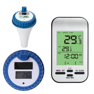 China 66*120*22mm Swimming Pool Water Temperature Measurement Indoor and Outdoor Wireless Solar Thermometer for sale