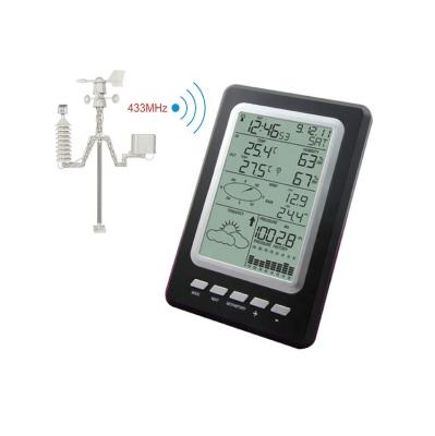 China Indoor and outdoor weather station 189*125*27mm high quality solar radio rain gauge measurement air pressure for sale