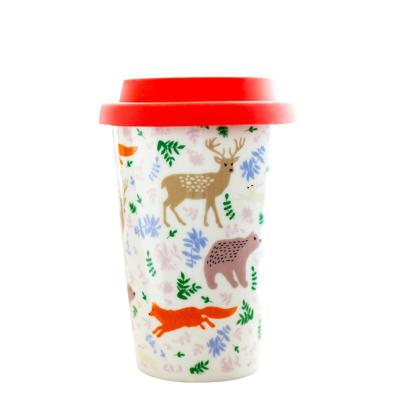 China Sustainable Silicon Ceramic Lid Christmas Travel Mugs Large for sale