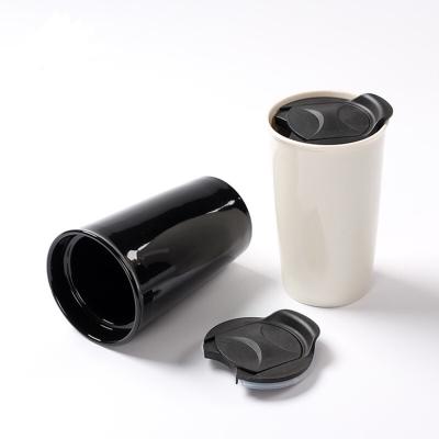 China 12oz Double Wall Sustainable Ceramic Thermal Mugs With Low MOQ Customs Service for sale