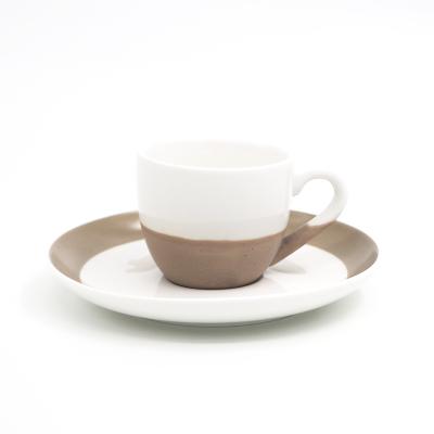 China Two Viable High Quality Tone Color Porcelain Coffee Tea Cups and Saucers for sale