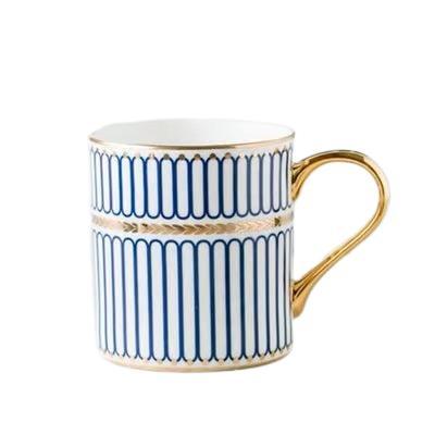 China Sustainable Different Styles Porcelain Mugs Ceramic Mug With Gold Handle For Daily Drinking for sale