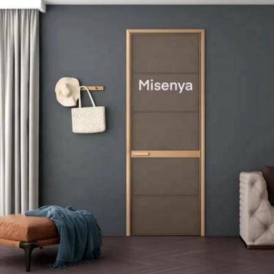 China Latest High End Wholesale Sound Insulation Misenya Design Wooden Interior Door Made Of Walnut For Bedroom Bathroom for sale