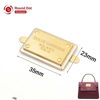 China Bag Quality Handbag Hardware Customized Metal Professional Logo Bags Wholesale Logo Tag Prongs Metal Labels for sale